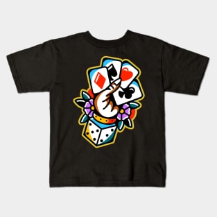 playing cards hand held Tattoo Kids T-Shirt